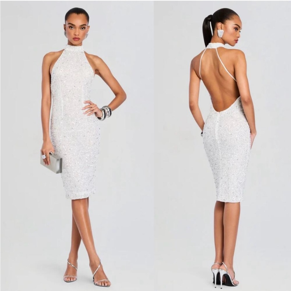 Elegant White Halter Dress